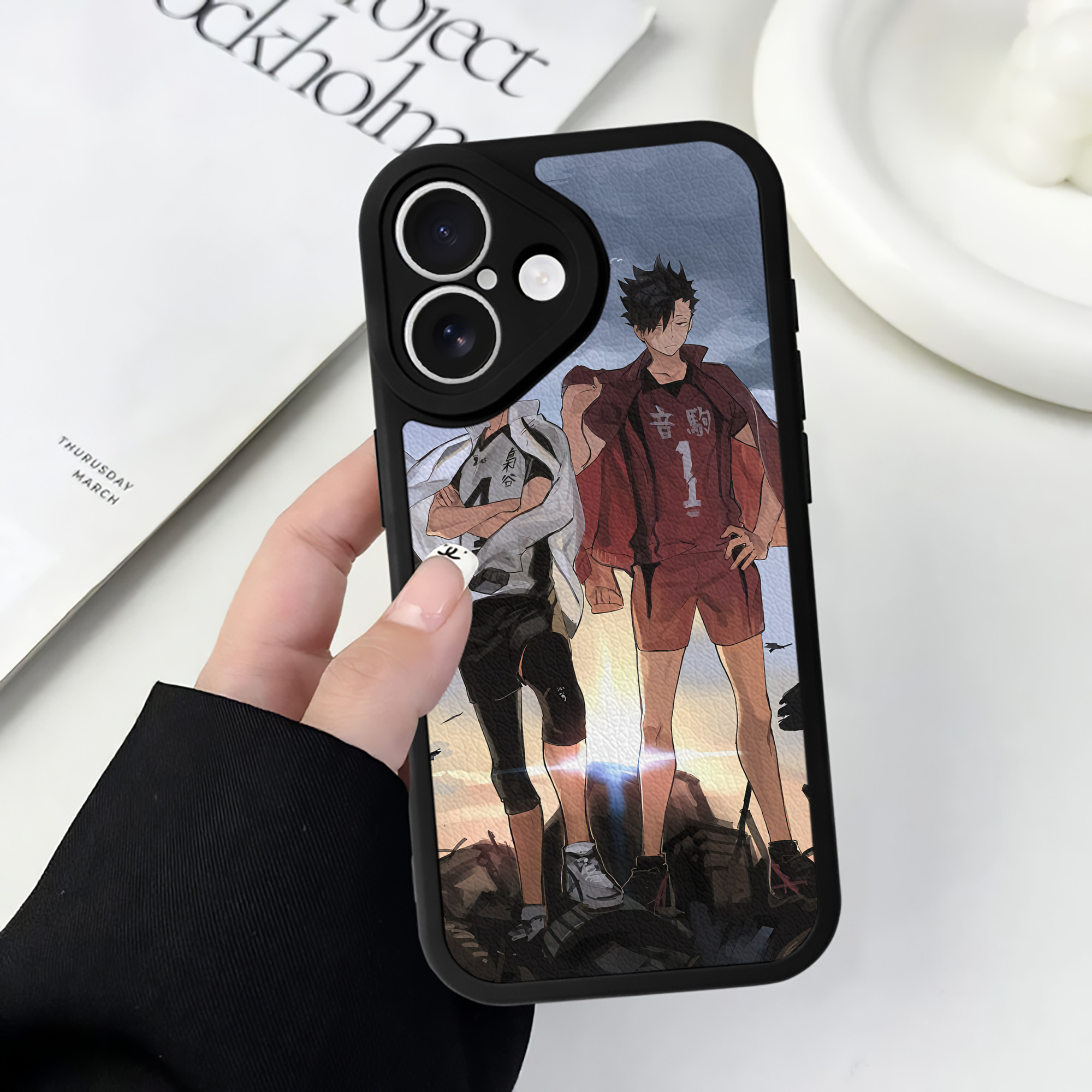 （画像用） ハイキュー!! Haikyu!! 【iPhone 16シリーズ対応】シリコンスマホケース（レザー調） 材質：シリコン